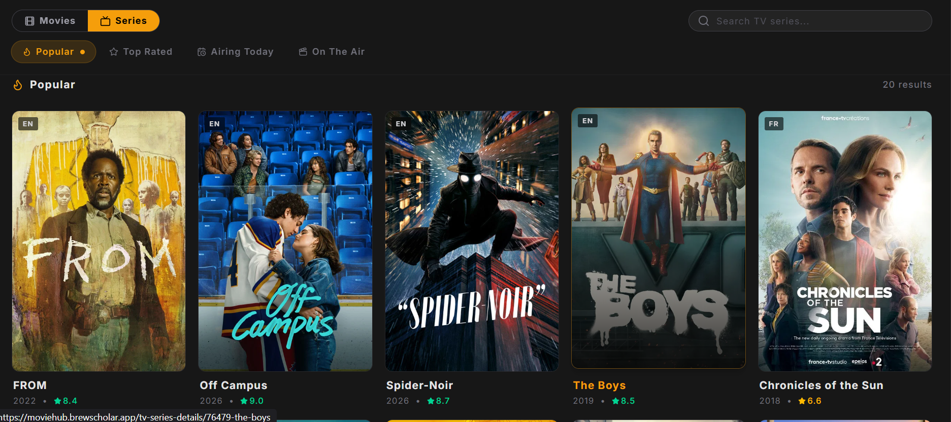 MovieHub catalog - Browse thousands of movies and TV series